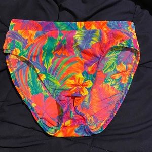 80s vintage neon floral bikini bottom set
